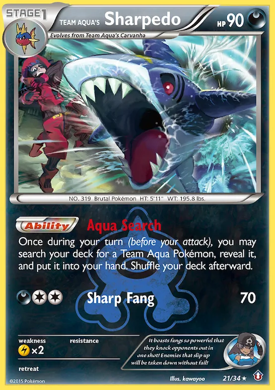 Team Aqua's Sharpedo #21 – Double Crisis