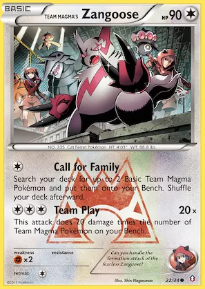 Team Magma's Zangoose #22 – Double Crisis