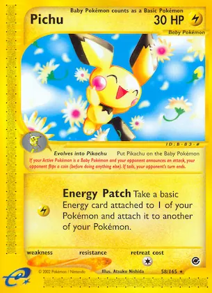 Pichu #58 – Expedition Base Set