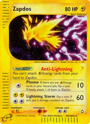 Zapdos #H32 – Aquapolis
