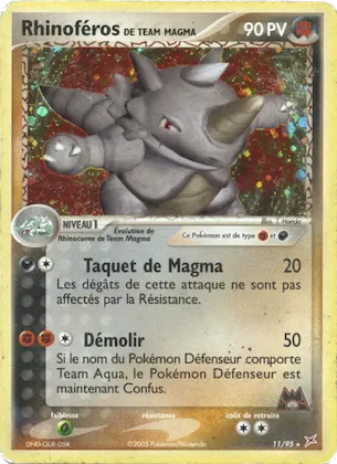 Rhinoféros de Team Magma n° 11 – EX Team Magma vs Team Aqua