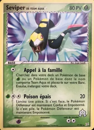 Seviper de Team Aqua n° 17 – EX Team Magma vs Team Aqua