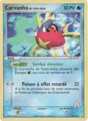 Carvanha de Team Aqua n° 25 – EX Team Magma vs Team Aqua
