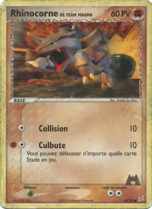 Rhinocorne de Team Magma n° 68 – EX Team Magma vs Team Aqua