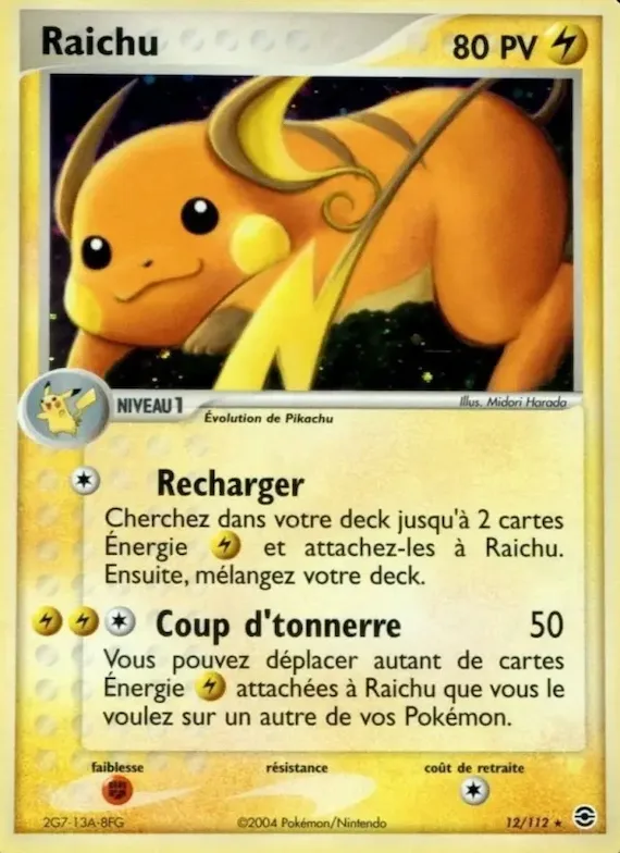 Raichu 12 – EX Rouge Feu & Vert Feuille