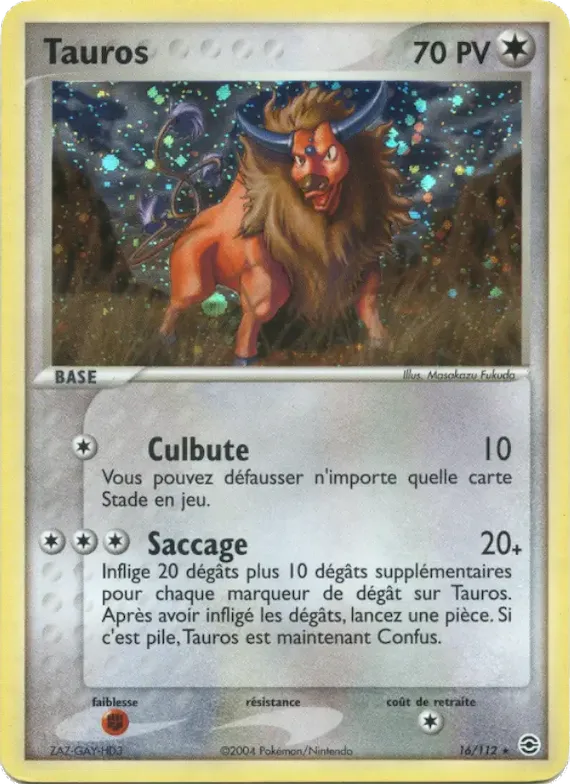 Tauros 16 – EX Rouge Feu & Vert Feuille