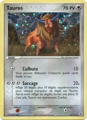 Tauros n° 16 – EX Rouge Feu & Vert Feuille