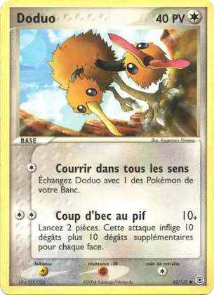 Doduo n° 62 – EX Rouge Feu & Vert Feuille
