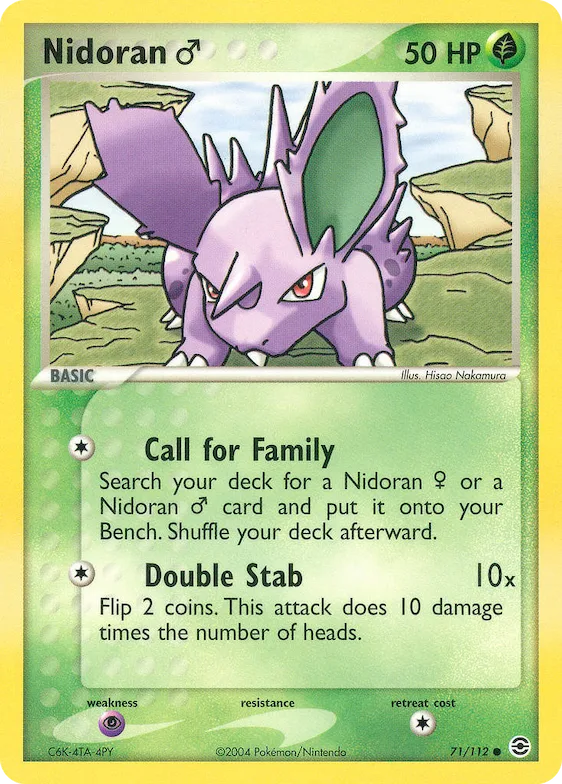 Nidoran M 71 – EX Feuerrot & Blattgrün