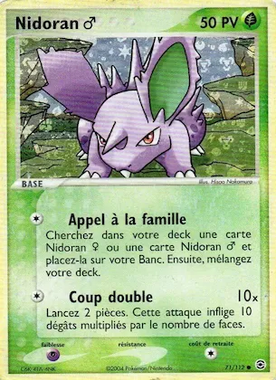 Nidoran ♂ n° 71 – EX Rouge Feu & Vert Feuille
