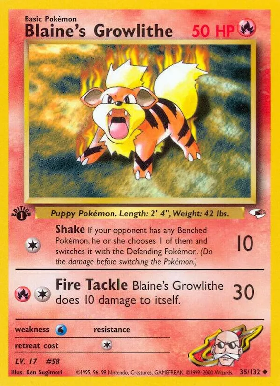 Blaine's Growlithe #35 – Gym Heroes