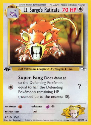 Lt. Surge's Raticate Nr. 51 – Gym Heroes