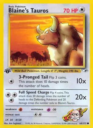 Blaine's Tauros #64 – Gym Heroes