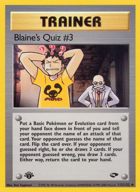 Blaine's Quiz #3 #112 – Gym Challenge