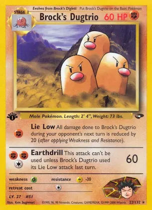 Brock's Dugtrio n° 22 – Gym Challenge