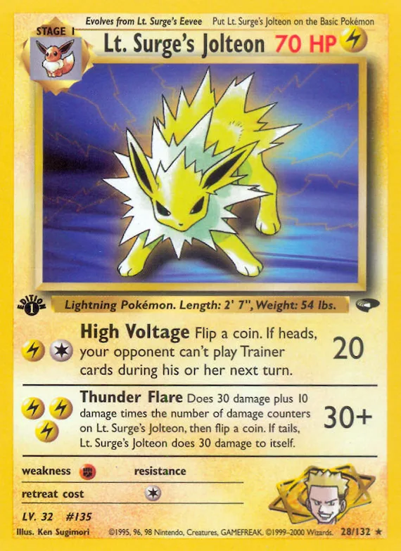 Lt. Surge's Jolteon #28 – Gym Challenge
