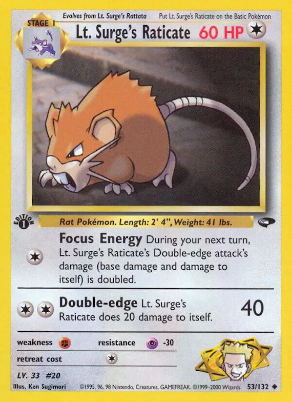 Lt. Surge's Raticate #53 – Gym Challenge
