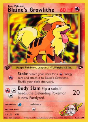 Blaine's Growlithe n° 62 – Gym Challenge