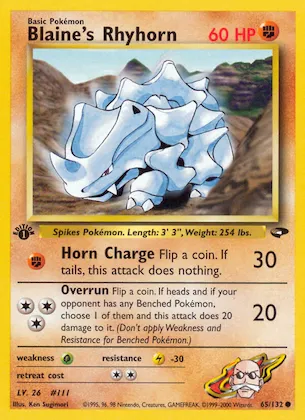 Blaine's Rhyhorn Nr. 65 – Gym Challenge