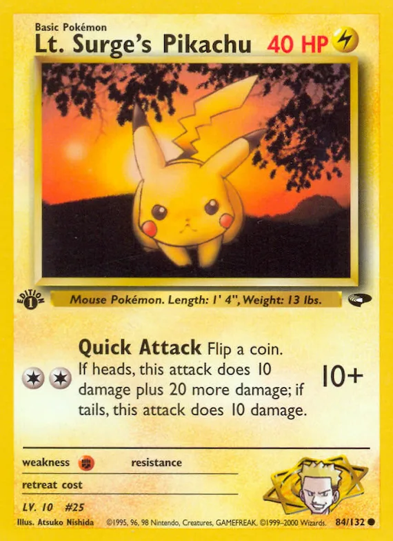 Lt. Surge's Pikachu #84 – Gym Challenge