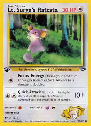 Lt. Surge's Rattata #85 – Gym Challenge