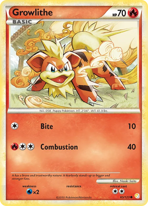 Growlithe #65 – HeartGold & SoulSilver
