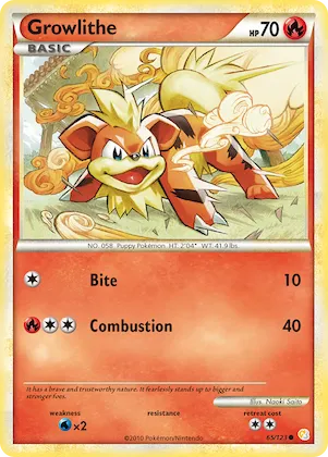 Growlithe #65 – HeartGold & SoulSilver
