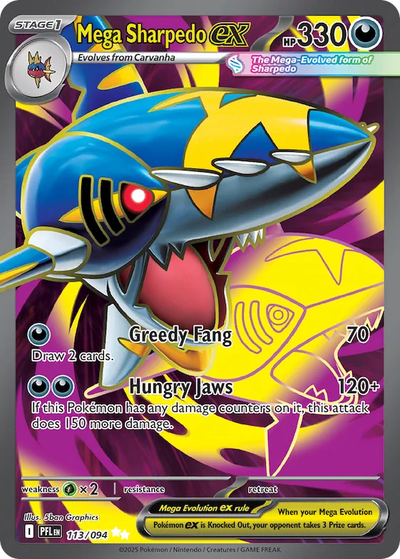 Mega Sharpedo ex #113 – Phantasmal Flames