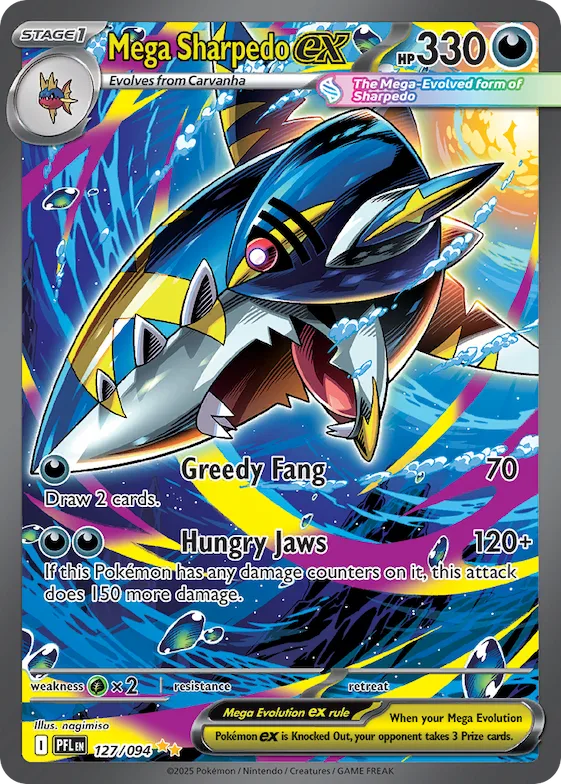 Mega Sharpedo ex #127 – Phantasmal Flames