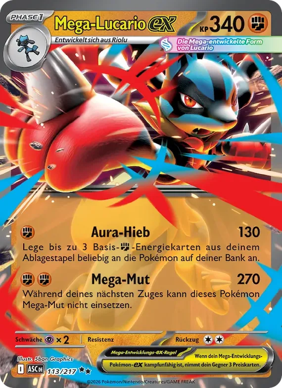 Mega-Lucario-ex 113 – Erhabene Helden
