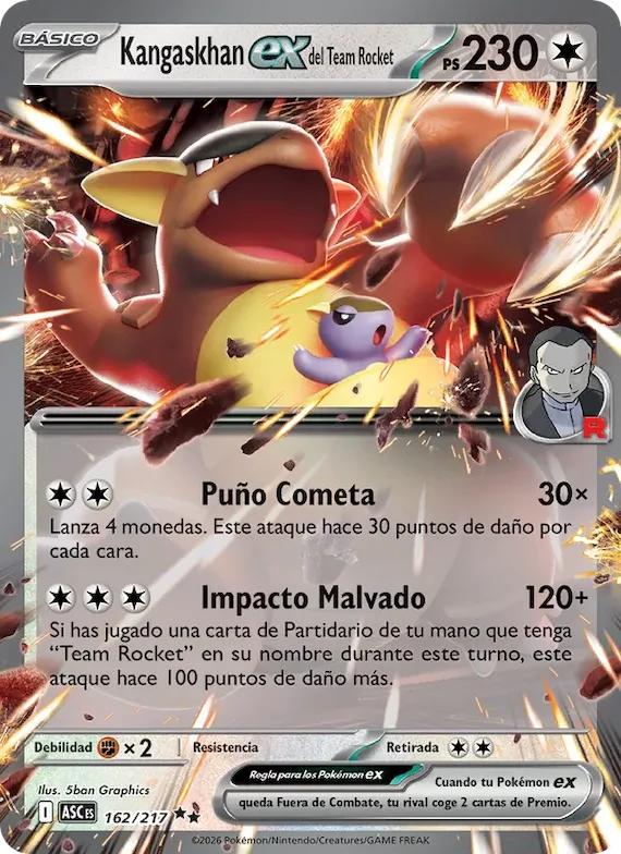Kangaskhan ex del Team Rocket 162 – Héroes Ascendentes