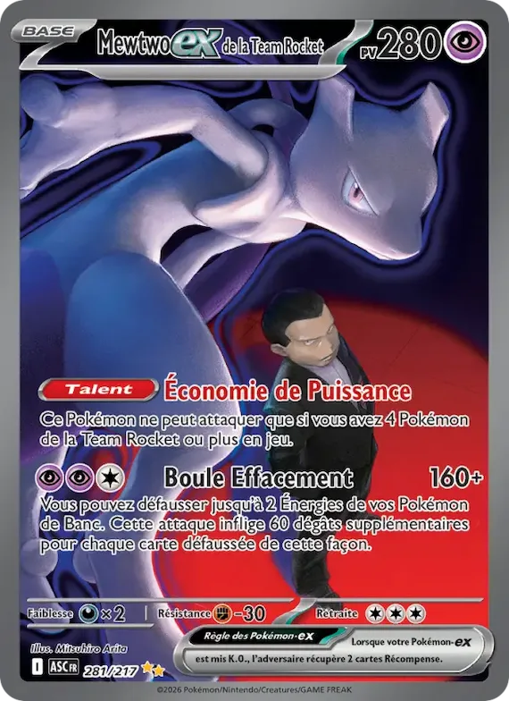Mewtwo-ex de la Team Rocket 281 – Héros Transcendants