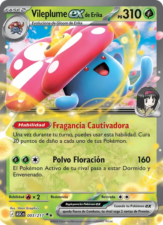 Vileplume ex de Erika 3 – Héroes Ascendentes