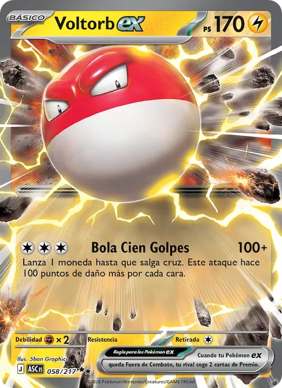 Voltorb ex 58 – Héroes Ascendentes
