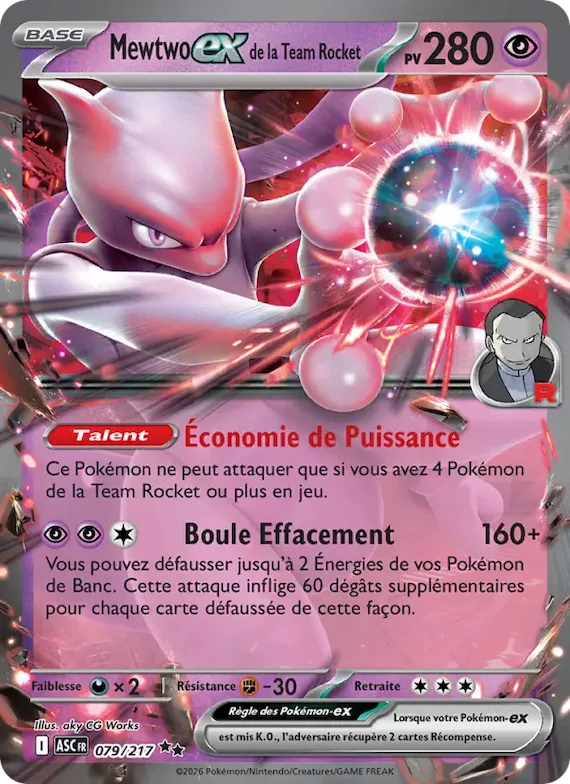 Mewtwo-ex de la Team Rocket 79 – Héros Transcendants