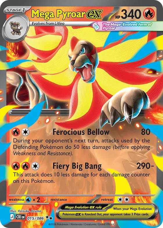 Mega Pyroar ex #15 – Chaos Rising
