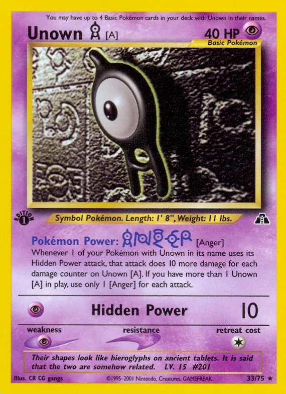 Unown [A] #33 – Neo Discovery
