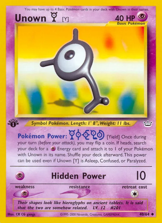 Unown [Y] #40 – Neo Revelation