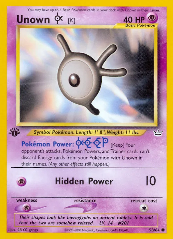 Unown [K] #58 – Neo Revelation