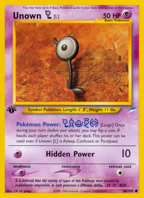 Unown [L] #86 – Neo Destiny