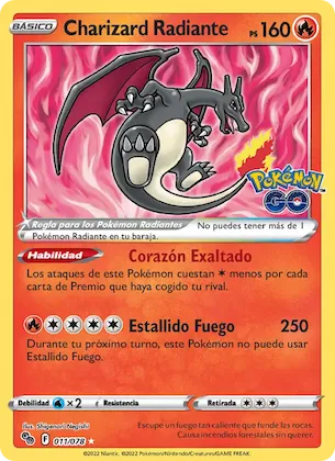 Charizard Radiante 11 – Pokémon GO