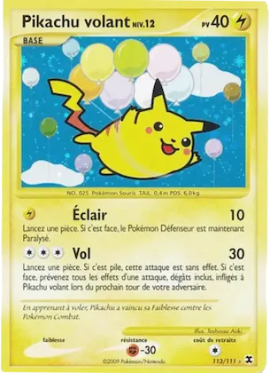 Pikachu volant Niv. 12 113 – Rivaux Émergeants