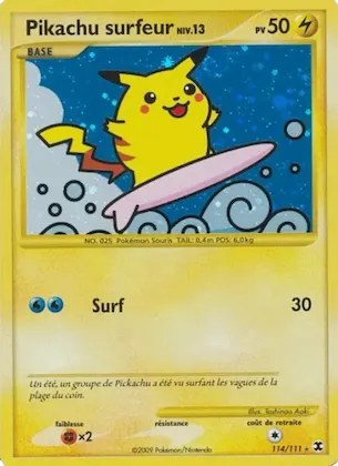 Pikachu surfeur Niv. 13 114 – Rivaux Émergeants