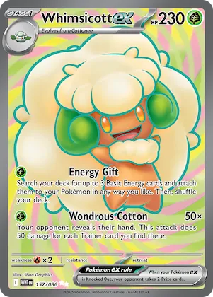Whimsicott ex #157 – White Flare