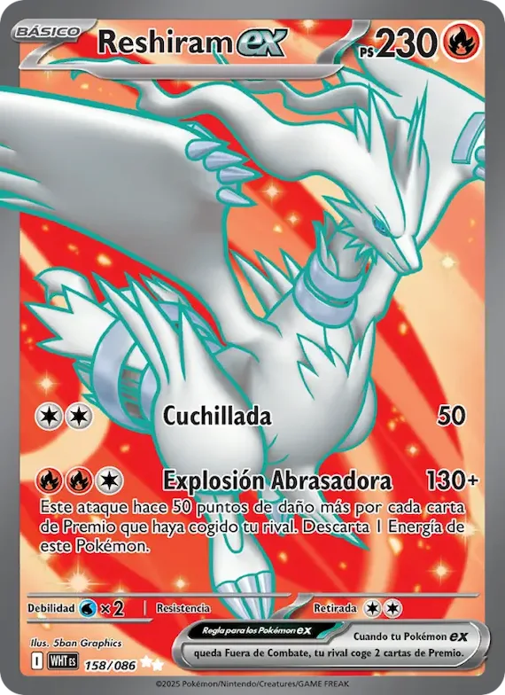Reshiram ex 158 – Llama Blanca