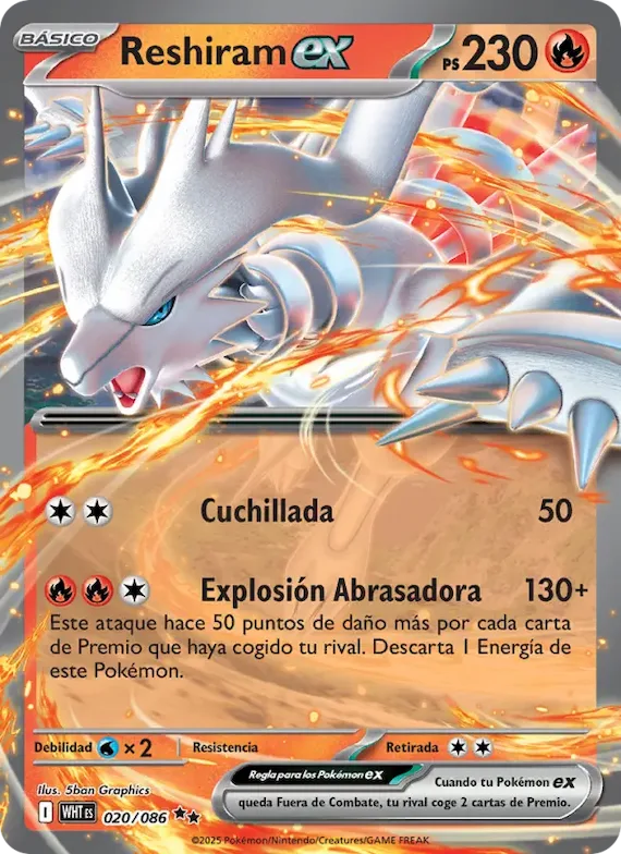 Reshiram ex 20 – Llama Blanca