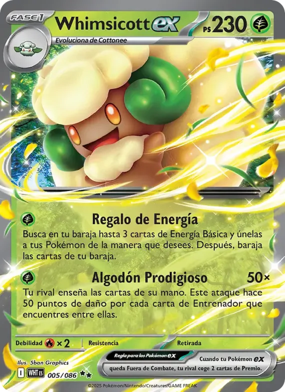 Whimsicott ex 5 – Llama Blanca