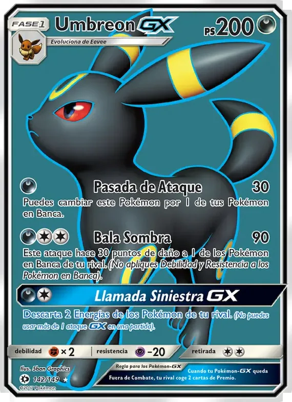 Umbreon GX 142 – Sol y Luna
