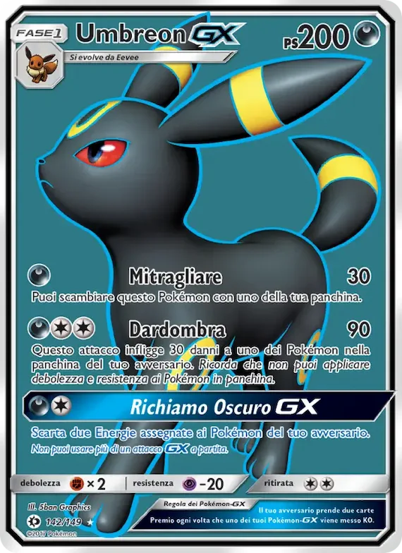 Umbreon GX 142 – Sole e Luna