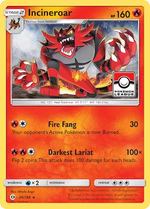 Incineroar #26 – Sun & Moon